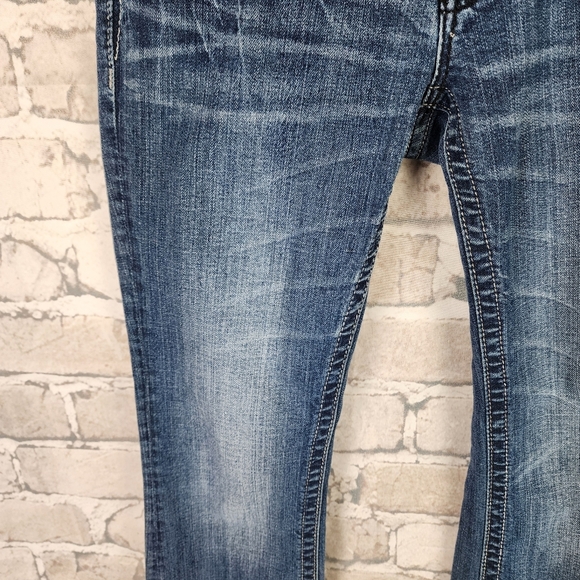 Miss Me JP6053B Low Rise Boot Cut Sequin Embellished Flap Pocket Jeans Size 28 - Picture 7 of 16